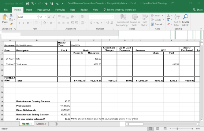 BRISK Box - Small Business Spreadsheet